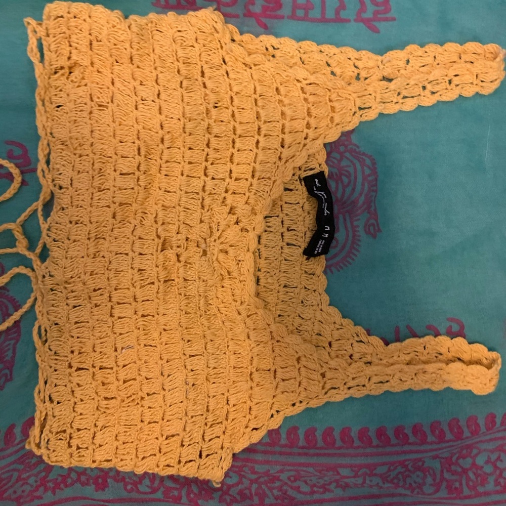 See through crochet tank